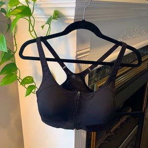 Black zip up racer back Champion sports bra XXL